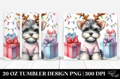 Expressive Miniature Schnauzer PNG with Christmas Product Image 1