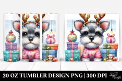 Expressive Miniature Schnauzer PNG with Christmas Product Image 1