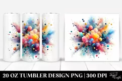 Colorful Watercolor Particles | 20 Oz Tumbler Product Image 1