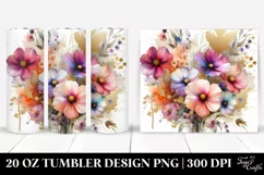 Vibrant Bouquet Gold Foil Tumbler Product Image 1
