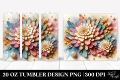 Wooden Chrysanthemum Artwork | 20 oz Tumbler Product Image 1