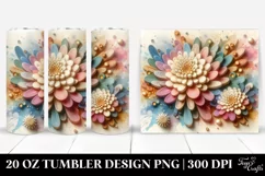 Wooden Chrysanthemum Artwork | 20 oz Tumbler Product Image 1