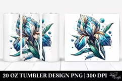 Wooden Stained Iris | 20 Oz Tumbler Product Image 1