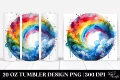Colorful Watercolor Abstract Rainbow | 20 Oz Tumbler Product Image 1