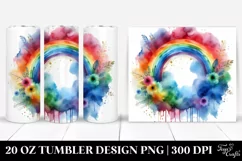 Colorful Watercolor Abstract Rainbow | 20 Oz Tumbler Product Image 1