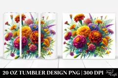 Vibrant Marigold Bouquet Tumbler Product Image 1