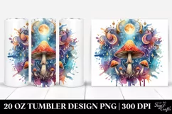 Vibrant Magical Celestial Mushroom 20 Oz Tumbler Product Image 1