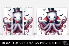 Funny Watercolor Octopus Vampire Sticker Tumbler | 20 Oz Product Image 1