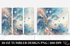 Colorful Gliterry Blue Flower Sticker Tumbler | 20 Oz Product Image 1