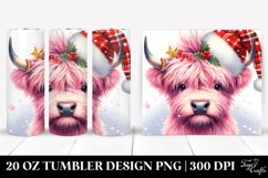 Cute Watercolor Pink Highland Cow 20 Oz Tumbler Product Image 1