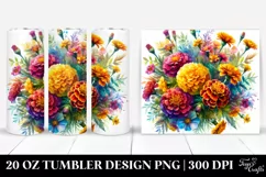 Vibrant Marigold Bouquet Tumbler Product Image 1