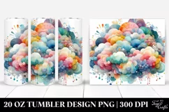 Colorful Watercolor Pastel Cloud Tumbler Product Image 1