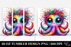 Colorful Layered Watercolor Cute Baby Octopus | 20 Oz Product Image 1