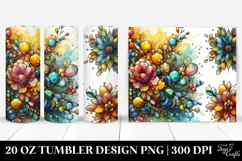 Colorful Stained Marigold Design | 20 oz Tumbler Product Image 1