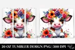 Cute Vibrant Cow | 20 oz Tumbler Product Image 1