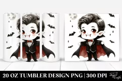 Watercolor Halloween Funny Clipart with Vampire, 20 Oz Product Image 1