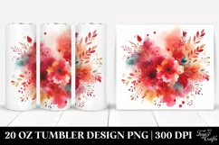 Colorful Redish Watercolor Background | 20 Oz Tumbler Product Image 1