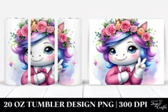 Watercolor Vibrant Baby Unicorn Posing with Cool Haircut, 20 Product Image 1
