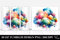 Colorful Watercolor Cloud | 20 Oz Tumbler Product Image 1