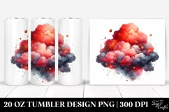 Colorful Redish Watercolor Cloud | 20 Oz Tumbler Product Image 1