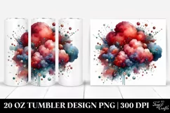 Colorful Redish Watercolor Cloud | 20 Oz Tumbler Product Image 1