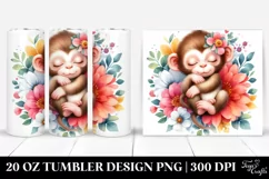 Colorful Baby Monkey Sleeping | 20 Oz Tumbler Product Image 1