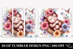 Colorful Baby Monkey Sleeping | 20 Oz Tumbler Product Image 1
