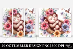 Colorful Baby Monkey Sleeping | 20 Oz Tumbler Product Image 1
