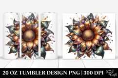 Shiny Sunflower Watercolor Tumbler Product Image 1
