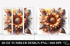 Shiny Sunflower Watercolor Tumbler Product Image 1