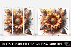 Shiny Sunflower Watercolor Tumbler Product Image 1