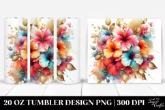 Colorfull Hibiscus Splash | 20 Oz Tumbler Product Image 1