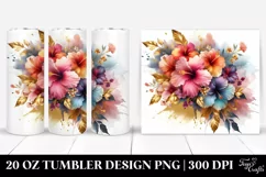 Colorfull Hibiscus Splash | 20 Oz Tumbler Product Image 1