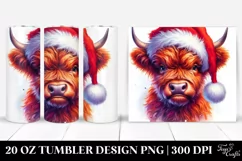 Highland Cow with Santa Clipart Product Image 1