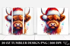 Highland Cow with Santa Clipart Product Image 1