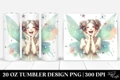 Washed Excited Fairy Clipart, High-Res 20 Oz Tumbler Product Image 1