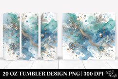 Cyan Watercolor Silver Foil | 20 Oz Tumbler Product Image 1