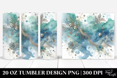 Cyan Watercolor Silver Foil | 20 Oz Tumbler Product Image 1