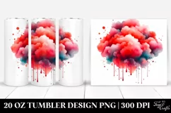 Colorful Redish Watercolor Cloud | 20 Oz Tumbler Product Image 1