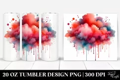 Colorful Watercolor Cloud Splash | 20 Oz Tumbler Product Image 1