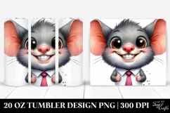 Funny Baby Mouse with Tie Clipart, High-Res 20 Oz Tumbler Product Image 1