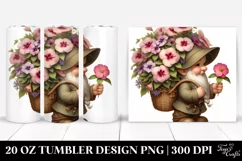 Detailed Gnome Flower Basket Tumbler Product Image 1