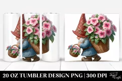 Gnome Flower Basket Painting Tumbler Product Image 1