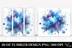Colorful Blueis Watercolor Splash Stains | 20 Oz Tumbler Product Image 1