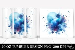 Colorful Blueis Watercolor Splash Stains | 20 Oz Tumbler Product Image 1