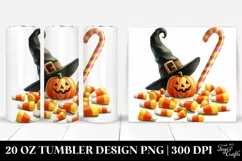 Watercolor Halloween Funny Clipart with Candy Corn, 20 Oz Product Image 1