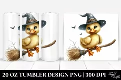 Funny Duck Witch Broom | 20 Oz Tumbler Product Image 1