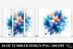 Colorful Blueis Watercolor Splash Stains | 20 Oz Tumbler Product Image 1