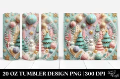 3D Christmas Scene Clipart, Transparent 20 Oz Tumbler Product Image 1