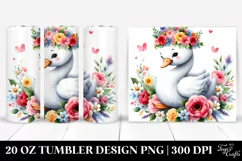 Colorful Swan Flower Crown | 20 oz Tumbler Product Image 1